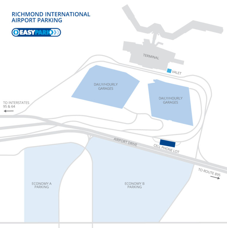 Airport Parking Richmond International Airport   Parking Map 768x770 