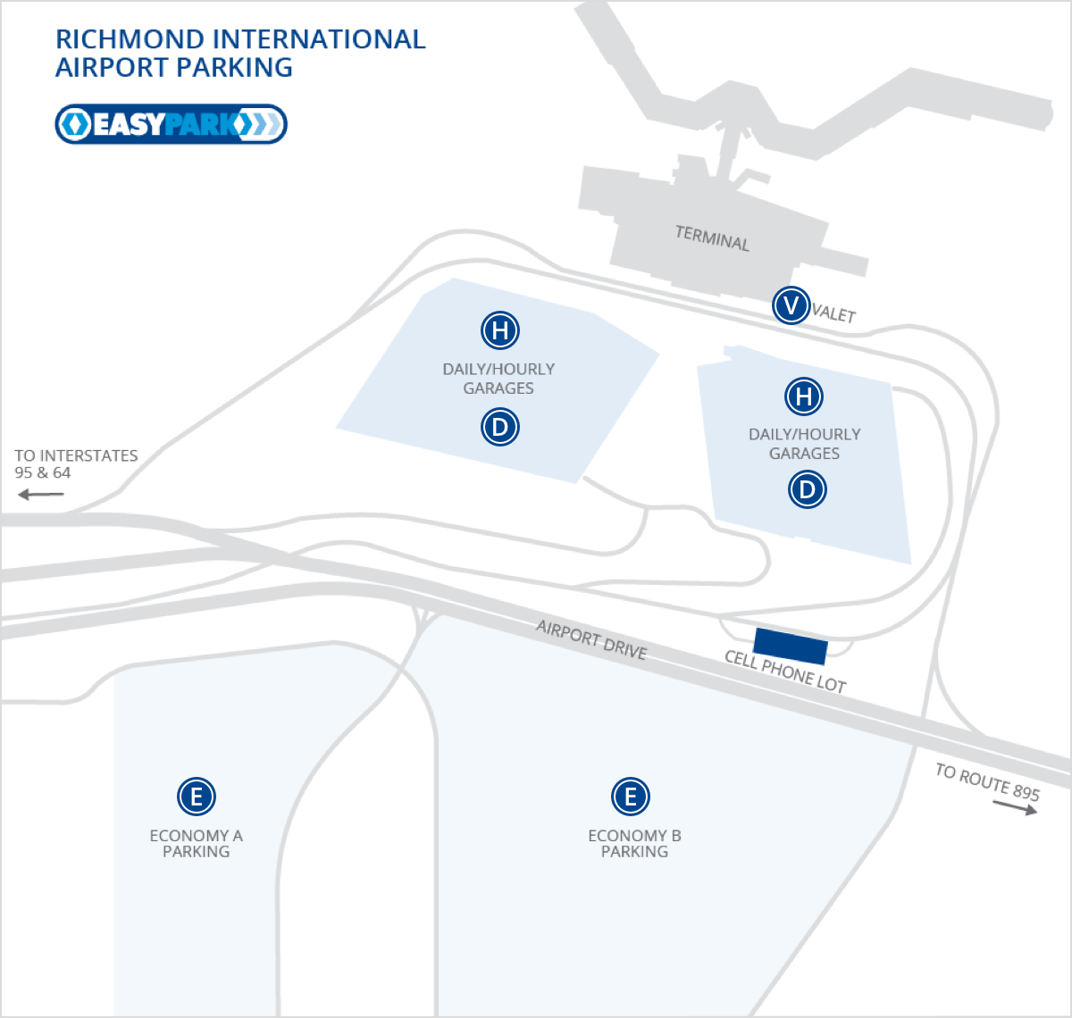 Economy Parking Richmond International Airport   Parking Map Interior 