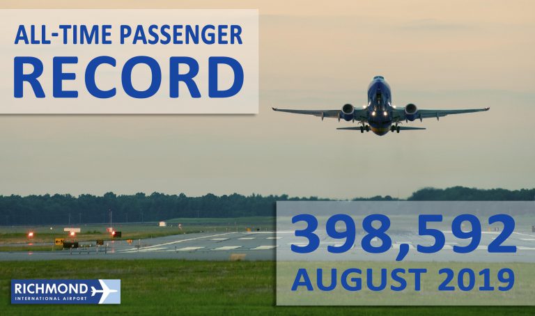 Richmond International Airport Reports New All Time Best Passenger